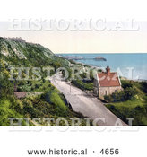 Historical Photochrom of the Lower Sandgate Road in Folkestone Kent England by Al