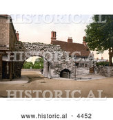 Historical Photochrom of the Newport Arch Roman Gate in Lincoln Lincolnshire England by Al