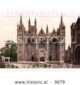 Historical Photochrom of the Peterborough Cathedral in Peterborough England by Al