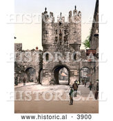 Historical Photochrom of the Punch Bowl Inn near the Micklegate Bar in York North Yorkshire England by Al