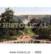 Historical Photochrom of the River Avon As Seen from Clifton Downs, Bristol, England by Al