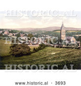 Historical Photochrom of the Roman Catholic Church in Tavistock West Devon England UK by Al