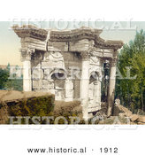 Historical Photochrom of the Round Temple of Venus in Baalbek by Al