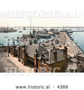 Historical Photochrom of the Royal Pier in Southampton, England by Al
