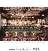 Historical Photochrom of the Second Class Dining Room on the Konig Albert Steamship, North German Lloyd, Royal Mail Steamers by Al
