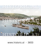 Historical Photochrom of the Steamer RMS Dunottar Castle by Al