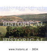 Historical Photochrom of the Town of Okehampton in Devon England UK by Al