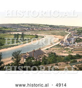Historical Photochrom of the Town of Wadebridge on the River Camel Cornwall England United Kingdom by Al