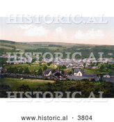 Historical Photochrom of the Train Station and Town of Okehampton Devon England UK by Al