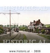Historical Photochrom of the Tram Station at the Groudle Glen Hotel in Onchan on the Isle of Man England by Al