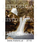 Historical Photochrom of the Upper Falls Waterfalls in Glen Lyn Gorge in Lynton and Lynmouth Devon England UK by Al