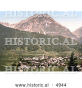 Historical Photochrom of the Valley Village of Stubaital, Vulpmes, Tyrol, Austria by Al
