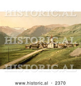 Historical Photochrom of the Village of Realp near Furka Pass, Switzerland by Al