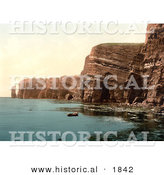 Historical Photochrom of the West Coast of Helgoland, Germany by Al