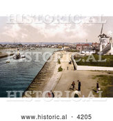 Historical Photochrom of the Windmill at the Harbour in Littlehampton Arun West Sussex England UK by Al