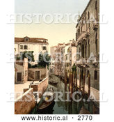 Historical Photochrom of Three Bridges, Venice, Italy by Al