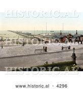 Historical Photochrom of Ticket Booths at the Pier in Southport Sefton Merseyside England UK by Al