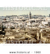 Historical Photochrom of Tunis, Tunisia in 1899 by Al