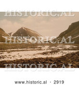 Historical Photochrom of Tverdalen at Advent Bay, Spitzbergen, Norway by Al