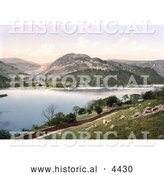 Historical Photochrom of Ullswater Lake, Lake District, England, United Kingdom by Al