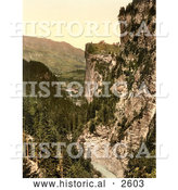 Historical Photochrom of Upper Engadine, Viamala, Grisons, Switzerland by Al