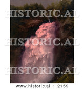 Historical Photochrom of Upper Falls in Reichenbach, Switzerland by Al