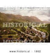 Historical Photochrom of Upper Prahova, Sinaia, Romania by Al
