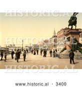 Historical Photochrom of Victor Emmanuel’s Monument, Venice, Italy by Al