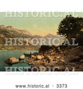 Historical Photochrom of Wallenstadt Lake, Switzerland by Al