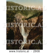 Historical Photochrom of Waterfall, Rjukanfos, Telemark, Norway by Al