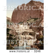 Historical Photochrom of Waterfalls in the Cascades, Constantine, Algeria by Al