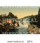 Historical Photochrom of Waterfalls, Tinnfossen, Telemark, Norway by Al