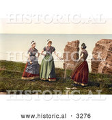 Historical Photochrom of Women Chatting, Heligoland, Germany by Al
