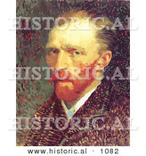 Historical Vector Illustration of a Self Portrait Featuring Vincent Van Gogh by Al