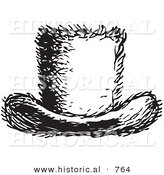 Historical Vector Illustration of a Top Hat - Black and White Version by Al