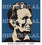 Historical Vector Illustration of Abraham Lincoln Profile - Black, Beige, and Blue Version by Al