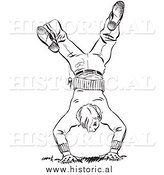 May 1st, 2014: Illustration of a Teen Boy Hand Standing - Black and White by Al