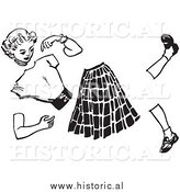 April 24th, 2014: Illustration of a Teenage Girl Manikin Split Apart - Black and White by Al