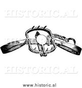 February 21st, 2014: Illustration of an Old Steel Clamp Trap for Lions, Tigers, and Bears - Black and White by Al