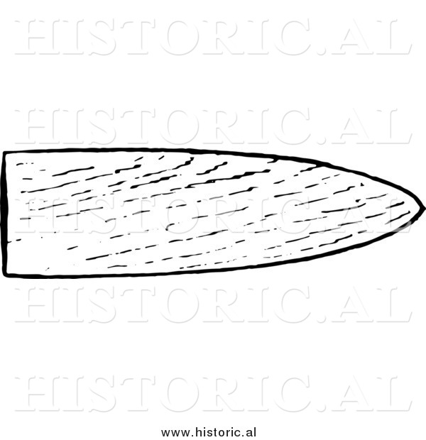 Clipart of a Muskrat Fur Stretching Board - Black and White Outline