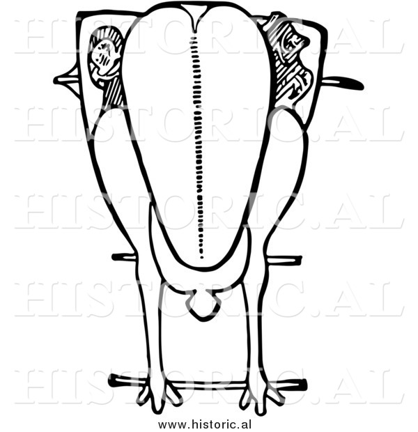 Clipart of a Trussed Chicken Ready for Roasting - Black and White Drawing