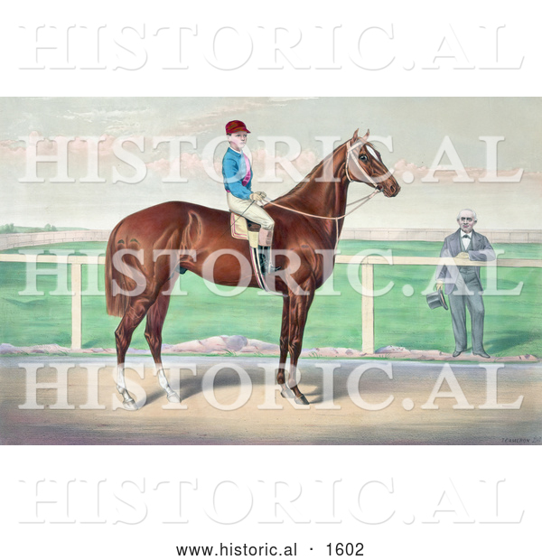 Historical Illustration of James Roe Sitting on the Back of a Horse, Harry Bassett