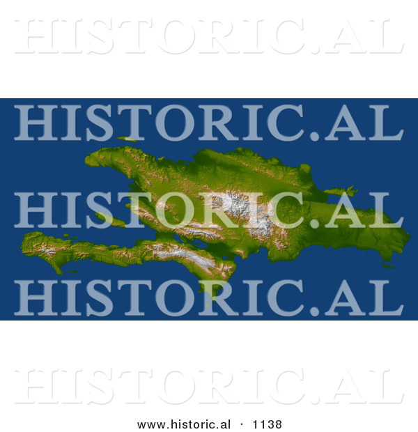 Historical Illustration of the Enriquillo Fault and Haiti, Hispaniola - 3d Aerial View