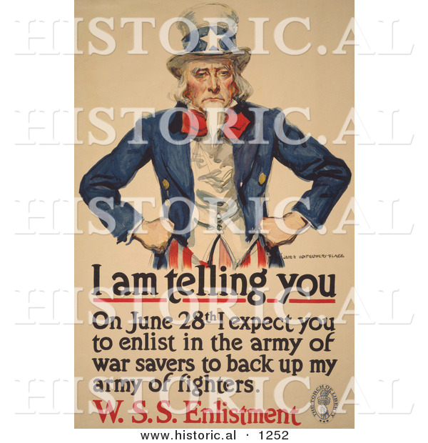 Historical Illustration of Uncle Sam: I Am Telling You to Enlist in the Army by June 28th