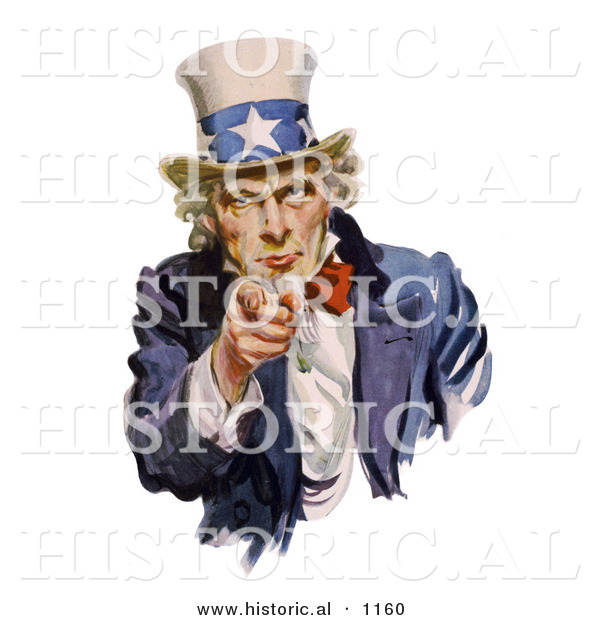 Historical Illustration of Uncle Sam Pointing at You