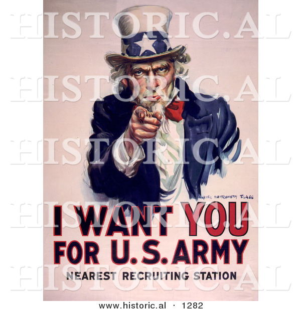 Historical Illustration of Uncle Sam Wants You for the U.S. Army