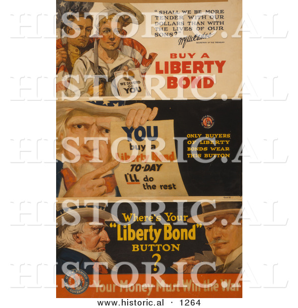 Historical Illustration of Uncle Sam: You Buy a Liberty Bond Today and I'll Do the Rest