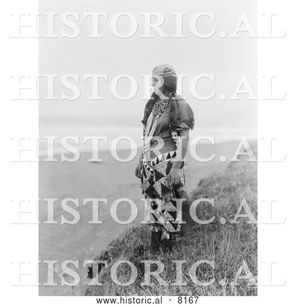 Historical Image of Ada Lopez Richards, Talowa Native American Indian 1923 - Black and White