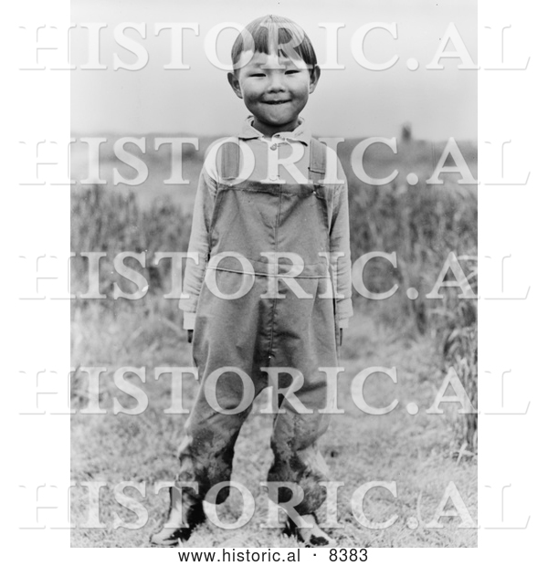 Historical Image of Aleut Boy 1938 - Black and White Version