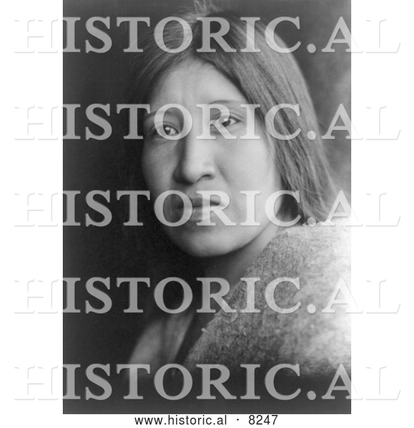 Historical Image of Cahuilla Woman 1924 - Black and White Version